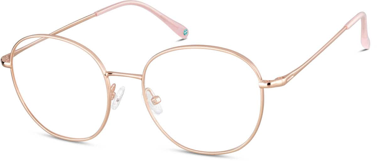 Angle view of Round Glasses 3225419 in Rose Gold