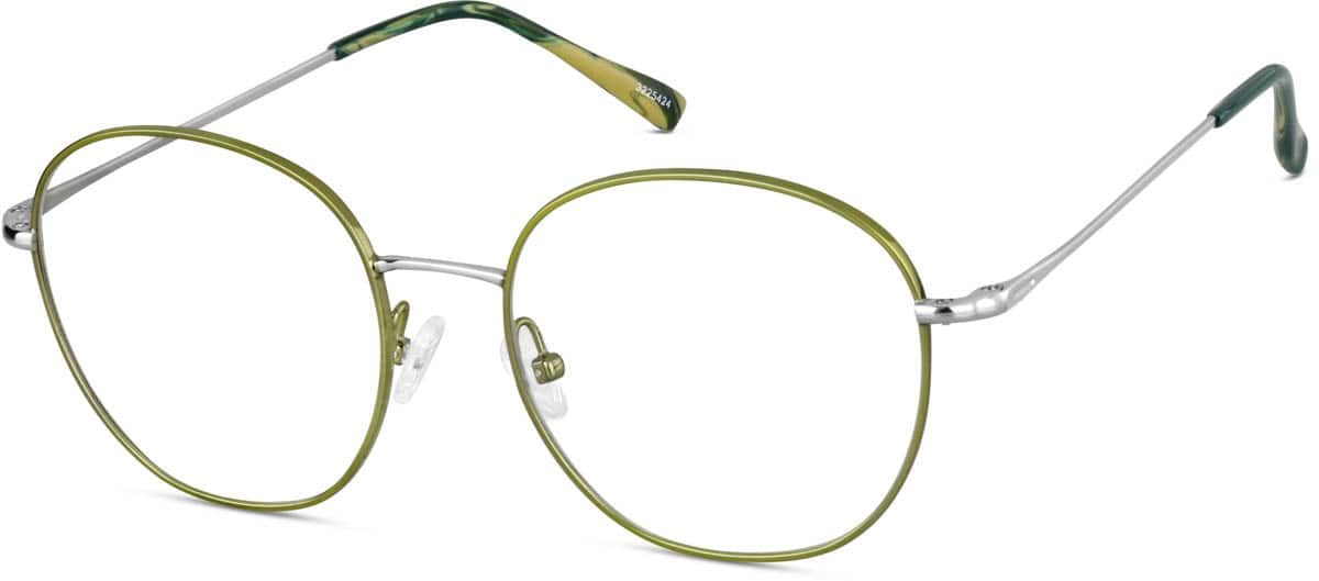 Angle view of Round Glasses 3225424 in Green