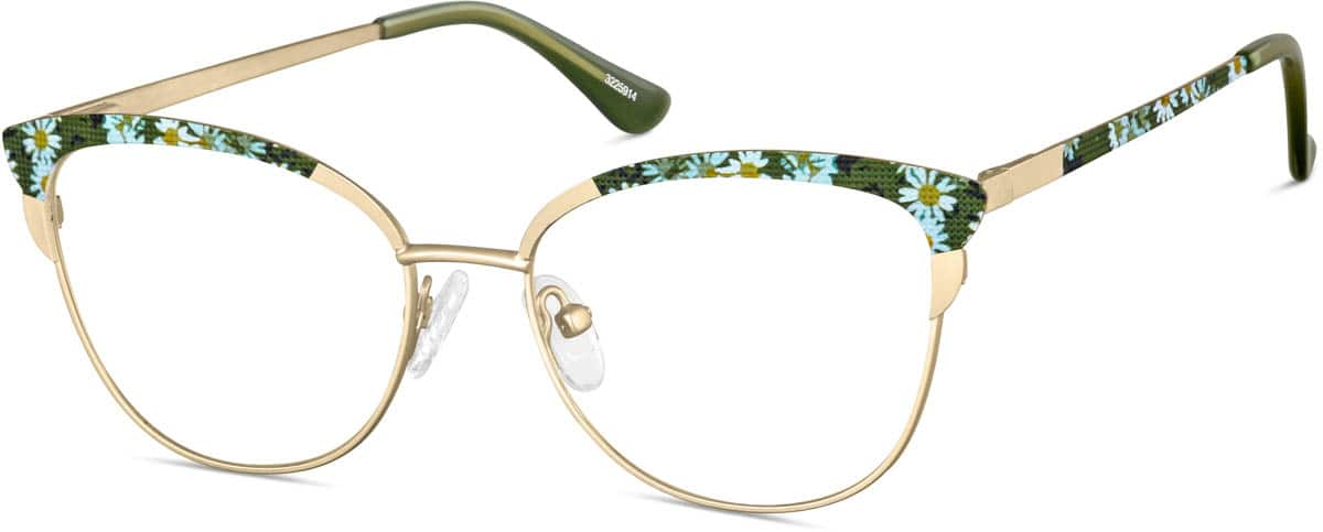 Angle view of Cat-Eye Glasses 3225914 in Gold