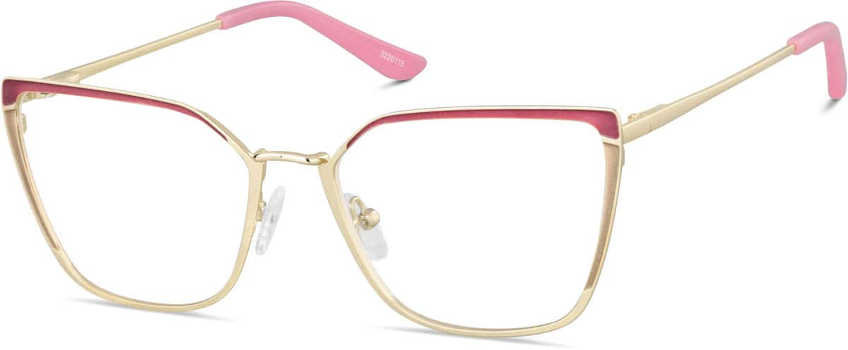 Angle view of Cat-Eye Glasses 3226118 in Pink