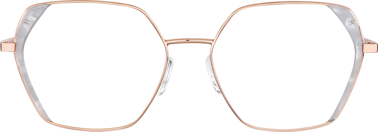 Front view of Geometric Glasses 3226319 in Opal