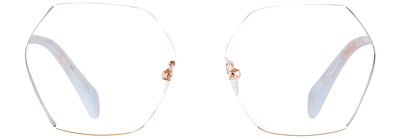 Front view of Geometric Glasses 3226319 in Opal