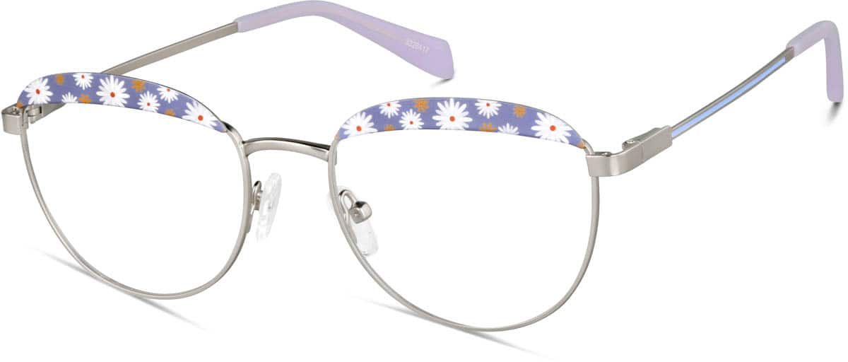 Angle view of Round Glasses 3226417 in Lavender/Silver