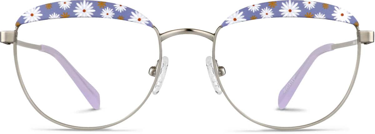 Front view of Round Glasses 3226417 in Lavender/Silver