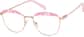Angle view of Round Glasses 3226419 in Pink/Rose Gold thumbnail