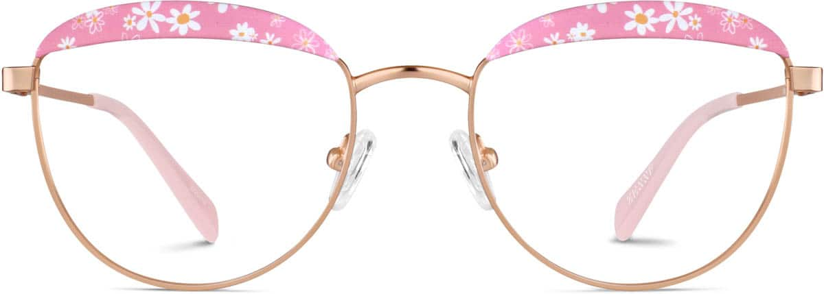 Front view of Round Glasses 3226419 in Pink/Rose Gold