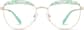 Front view of Round Glasses 3226424 in Mint/Gold thumbnail