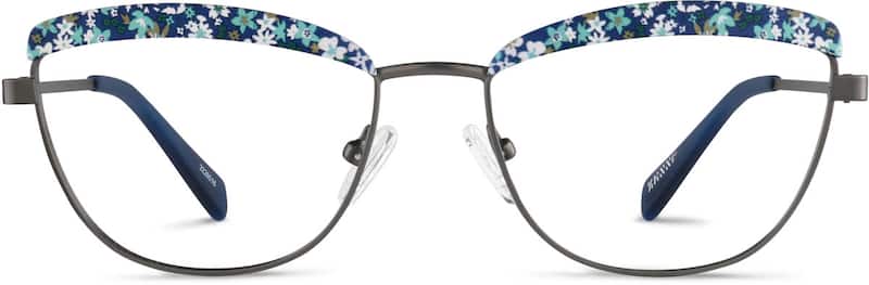 Blue/ Dark Gray Cat-Eye Glasses