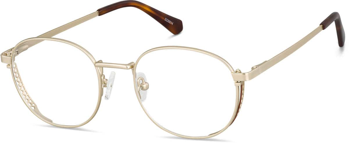 Angle view of Round Glasses 3226614 in Gold