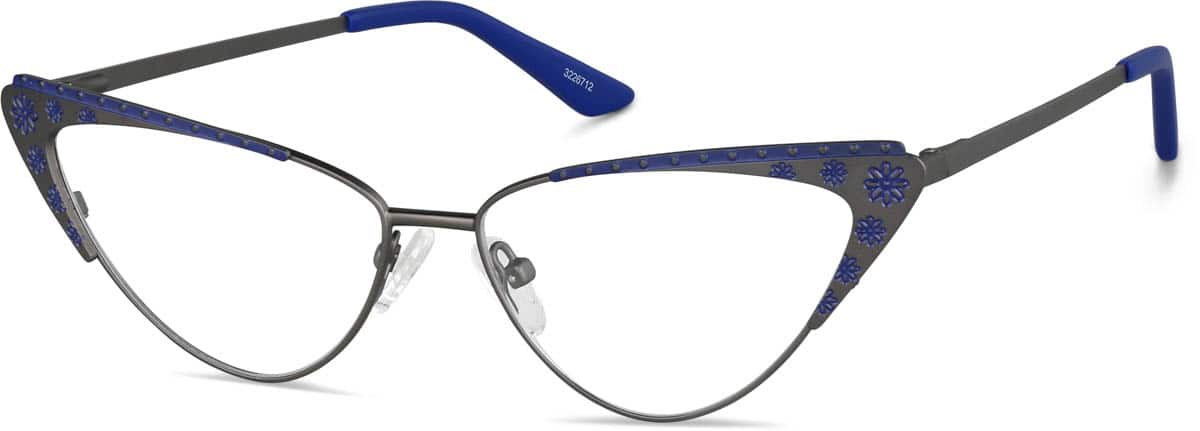 Angle view of Cat-Eye Glasses 3226712 in Electric Blue