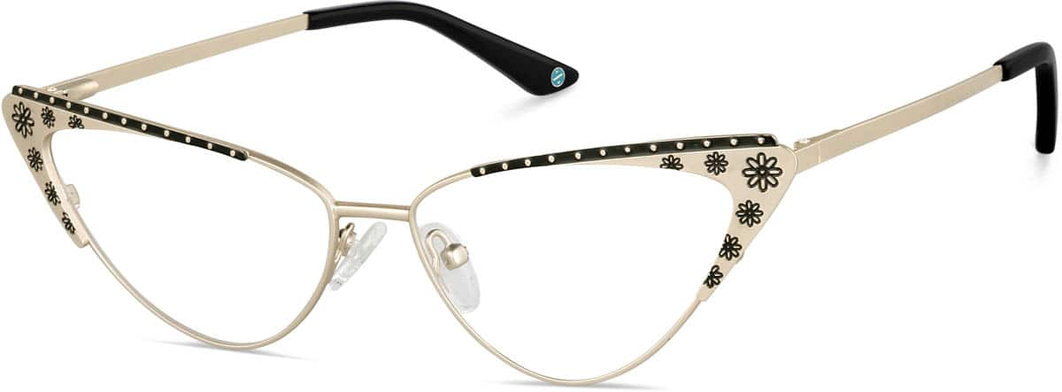 Angle view of Cat-Eye Glasses 3226714 in Antique Gold