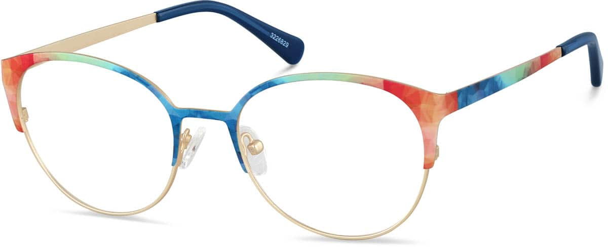 Angle view of Round Glasses 3226829 in Rainbow