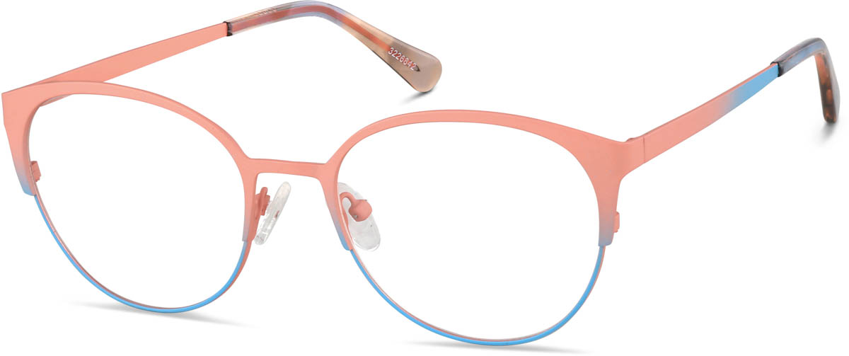 Zenni Womens Round Prescription Glasses Orange Stainless Steel Full Rim Frame