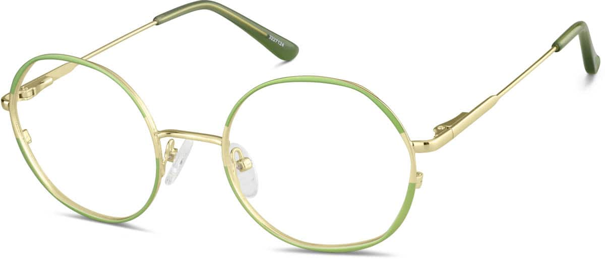 Angle view of Round Glasses 3227124 in Green