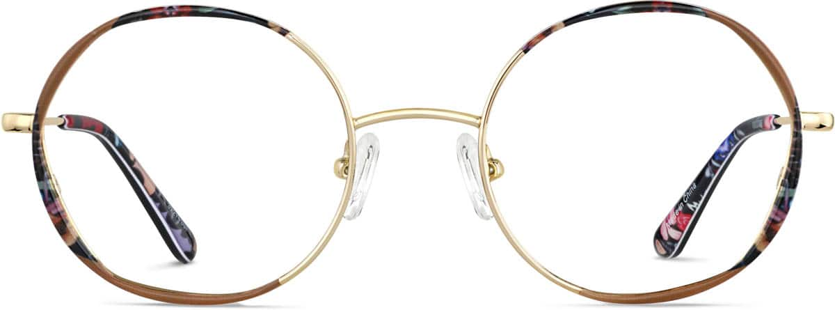 Front view of Round Glasses 3227139 in Floral