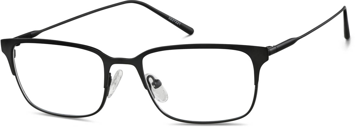 Zenni Men's Rectangle Prescription Glasses Black Stainless Steel Full Rim Frame