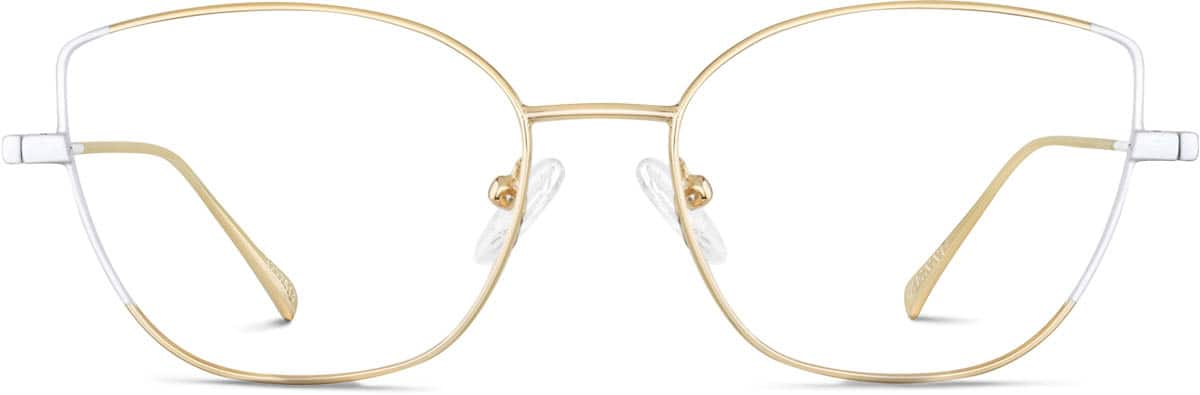 Front view of Cat-Eye Glasses 3227514 in White/Gold