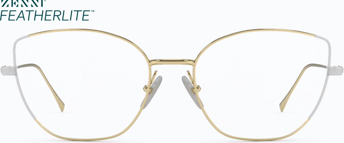 Front view of Cat-Eye Glasses 3227514 in White/Gold thumbnail