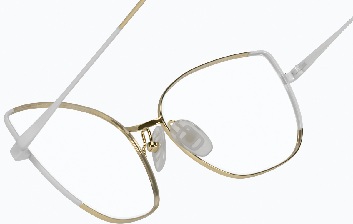 See-through view of Cat-Eye Glasses 3227514 in White/Gold thumbnail