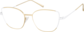 Angle view of Cat-Eye Glasses 3227514 in White/Gold thumbnail