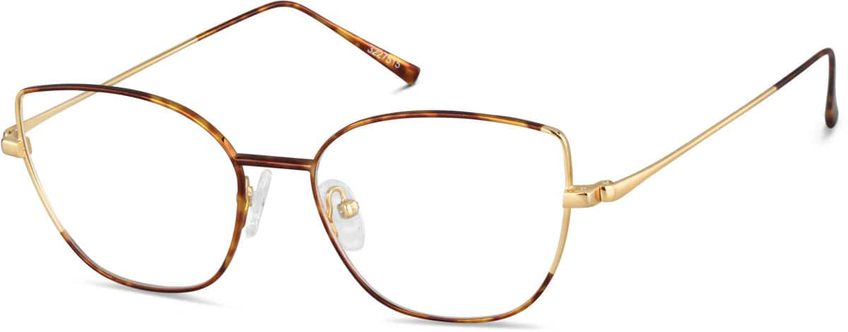 Angle view of Cat-Eye Glasses 3227515 in Tortoiseshell/Gold