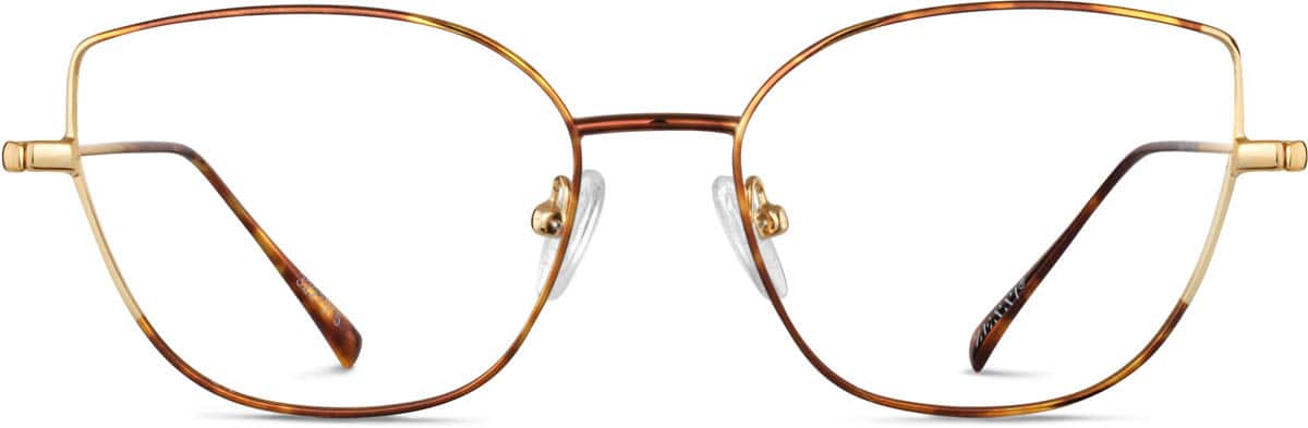 Cat Eye Glasses Frames, Rita Black & Gold