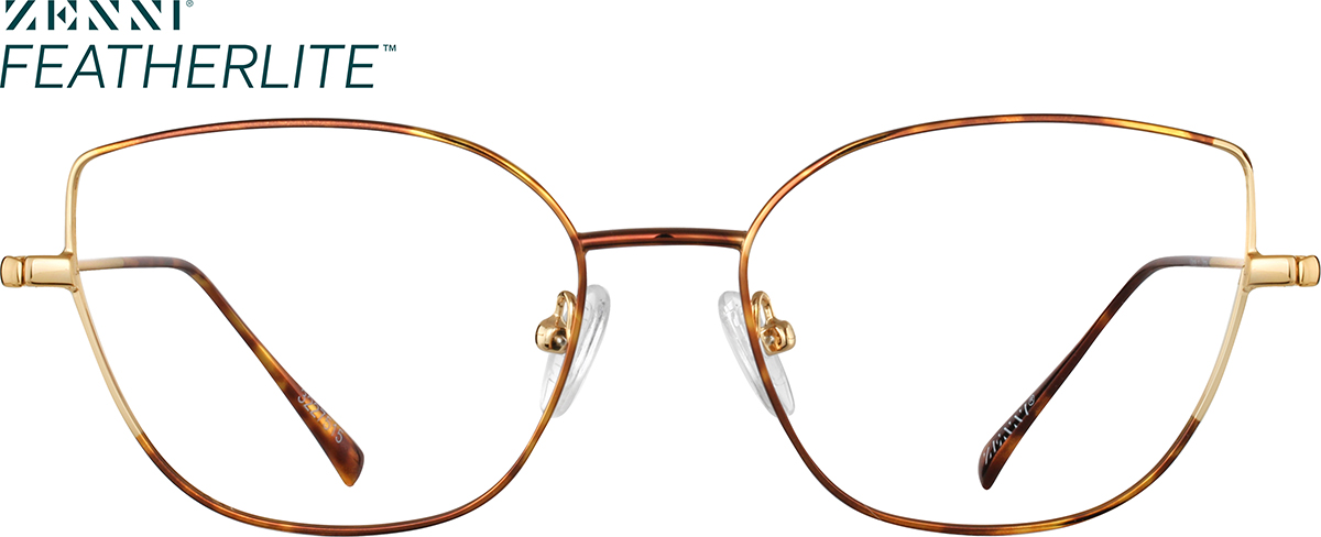 Tortoiseshell/Gold Cat-Eye Glasses