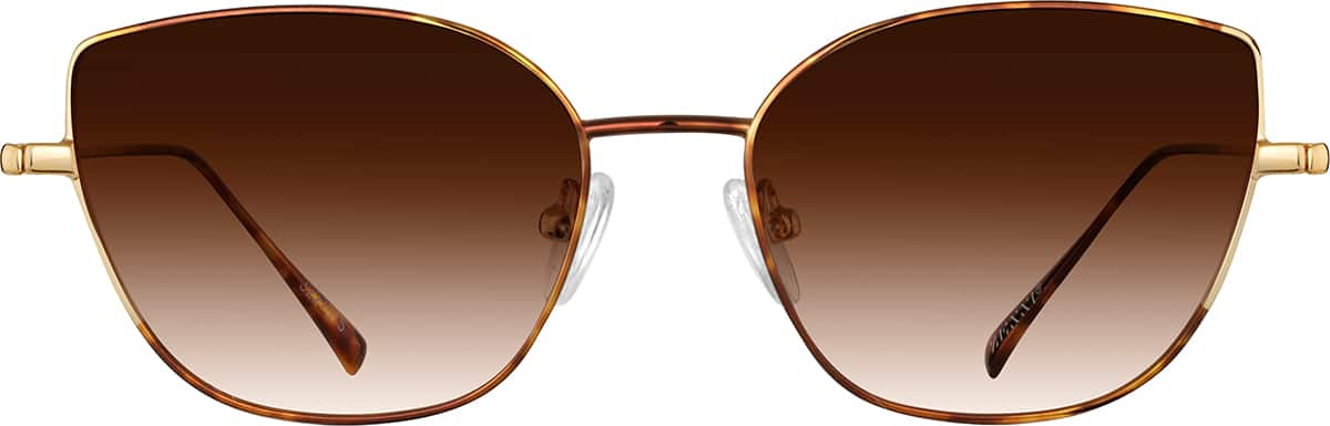 Tortoiseshell Gold Edge Designer Inspired Cat Eye Sunglasses - Product Freak