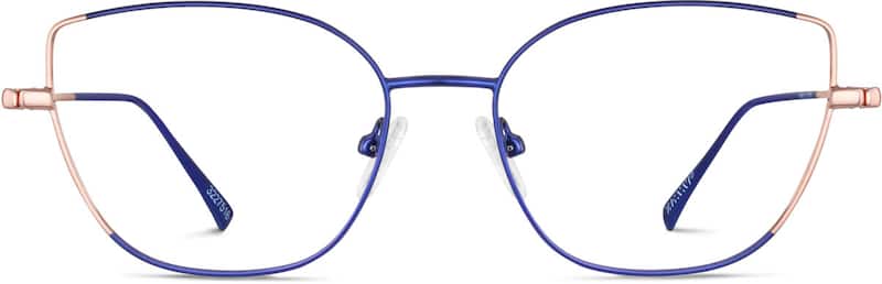 Blue/Rose Gold Cat-Eye Glasses