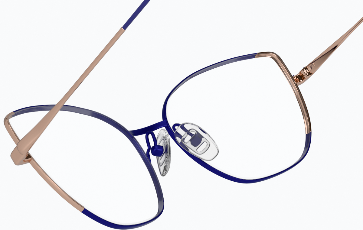See-through view of Cat-Eye Glasses 3227516 in Blue/Rose Gold thumbnail