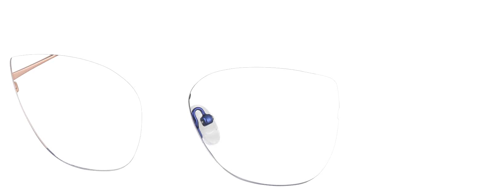 Blue/Rose Gold Cat-Eye Glasses #3227516 | Zenni Optical
