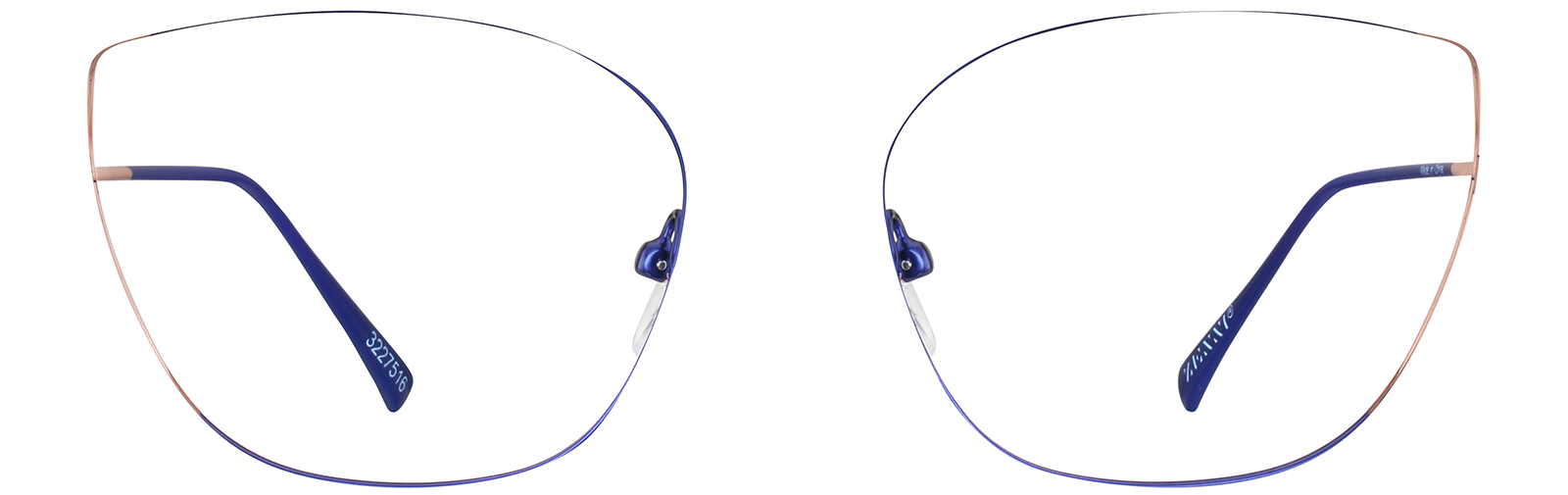Blue/Rose Gold Cat-Eye Glasses #3227516 | Zenni Optical