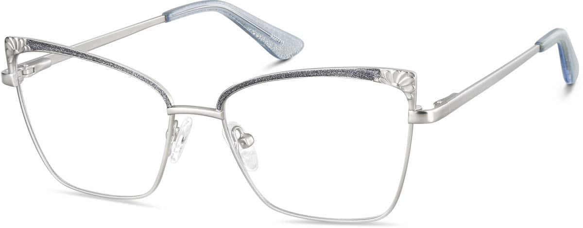 Angle view of Cat-Eye Glasses 3227711 in Silver