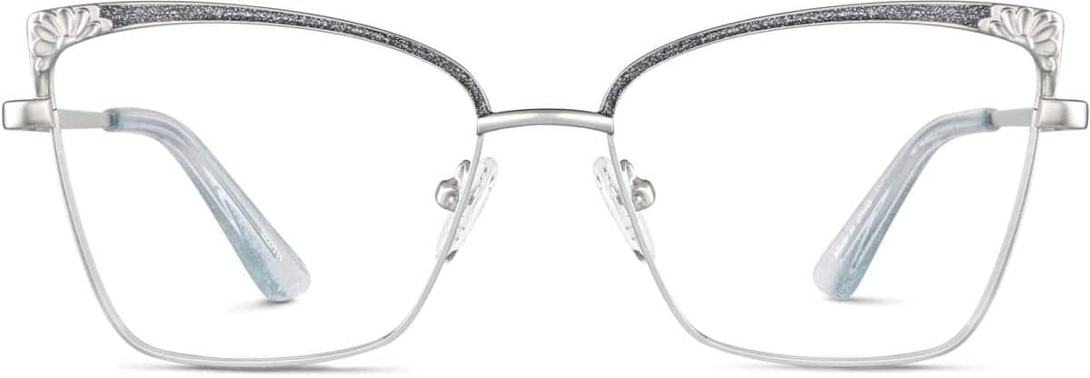 Front view of Cat-Eye Glasses 3227711 in Silver