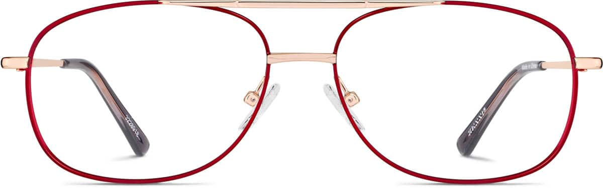 Front view of Aviator Glasses 3228918 in Red