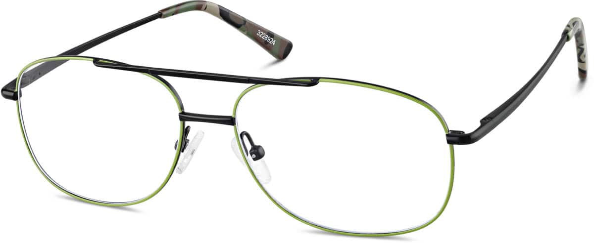 Angle view of Aviator Glasses 3228924 in Green