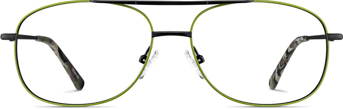 Front view of Aviator Glasses 3228924 in Green