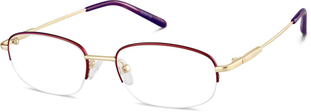 Angle view of Half-Rim Glasses 3229118 in Red