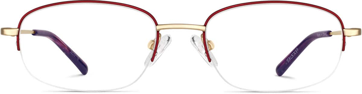 Front view of Half-Rim Glasses 3229118 in Red