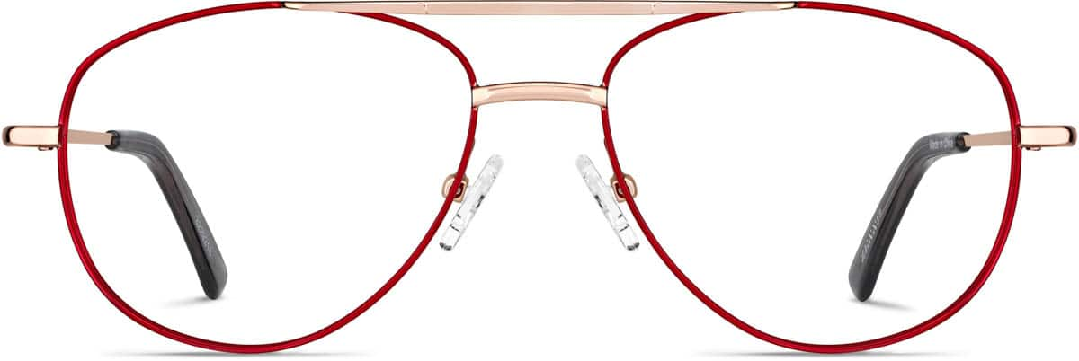 Front view of Aviator Glasses 3229218 in Red