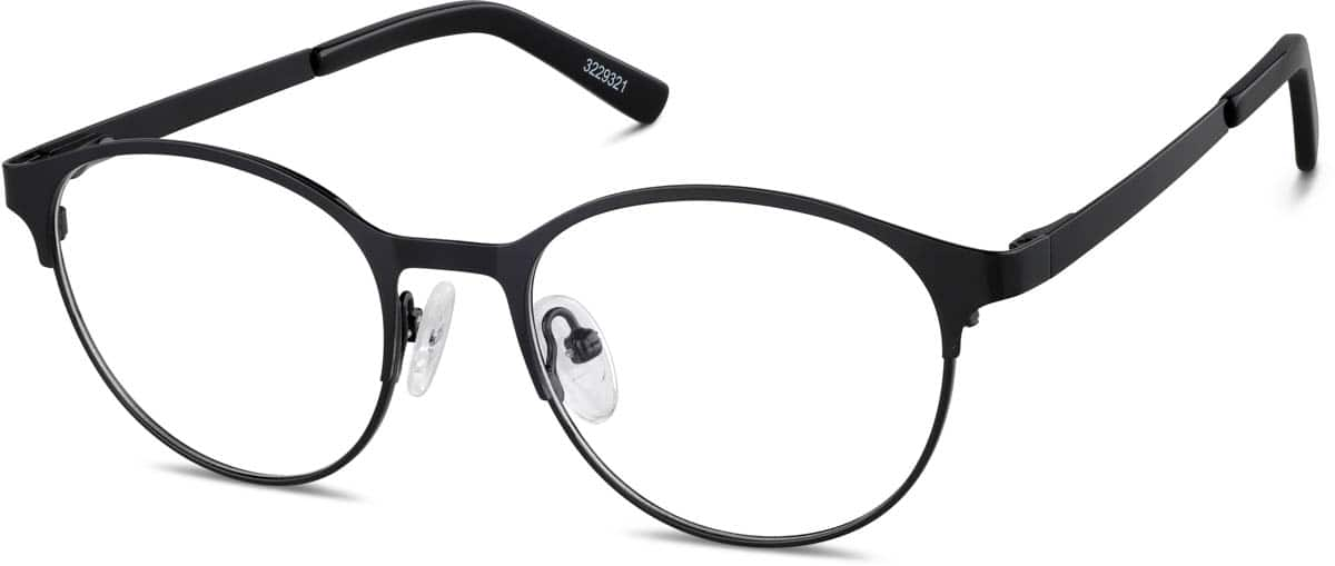 Angle view of Kids' Browline Glasses 3229321 in Black