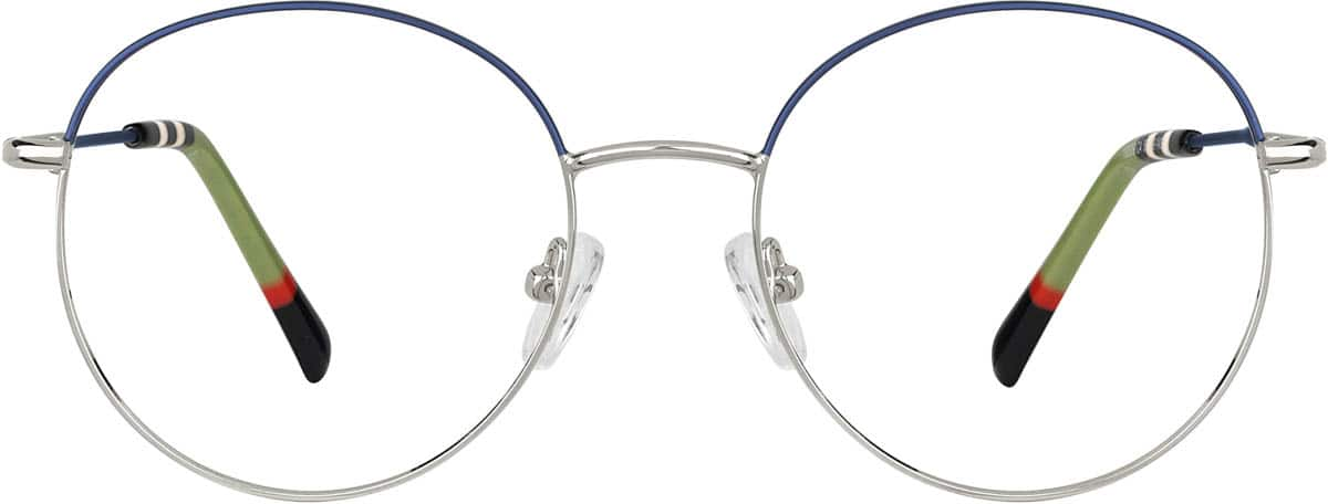 Front view of Round Glasses 3229716 in Blue