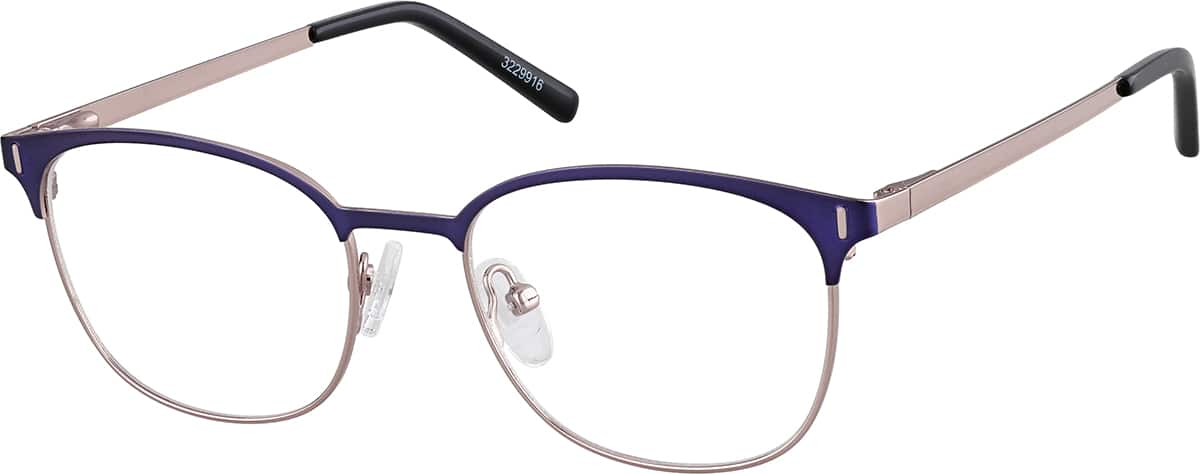 Angle view of Browline Glasses 3229916 in Blue