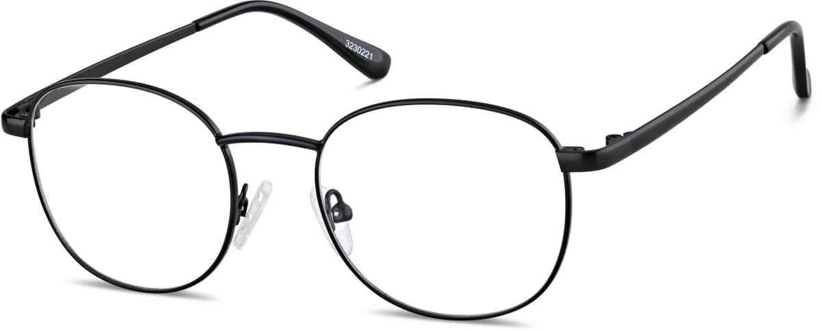 Angle view of Round Glasses 3230221 in Black