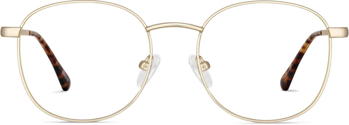 Front view of Round Glasses 3230314 in Gold