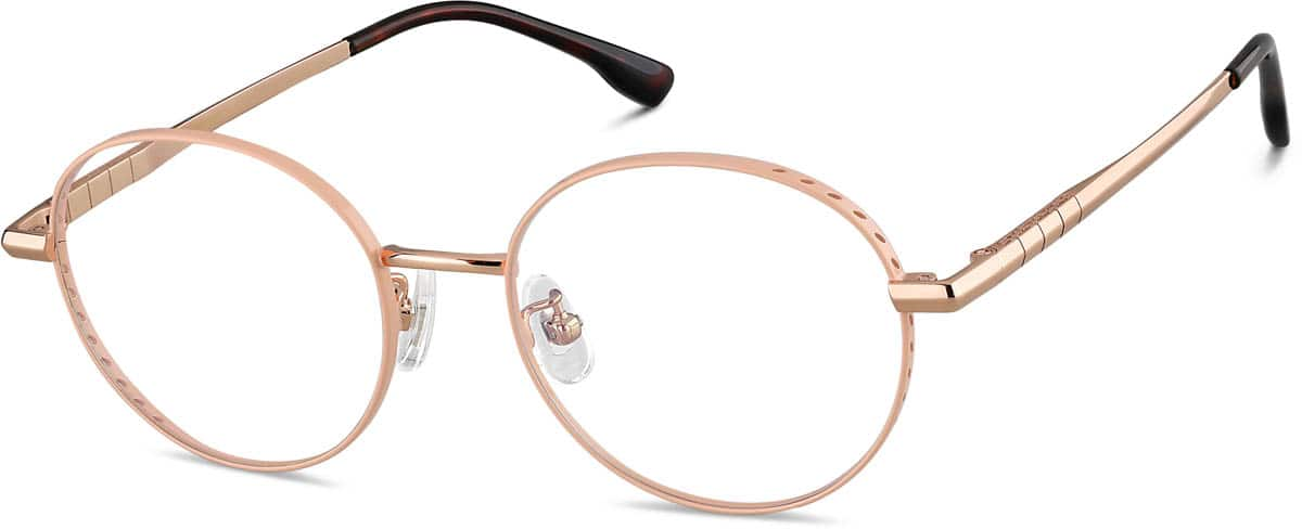 Angle view of Round Glasses 3230419 in Pink