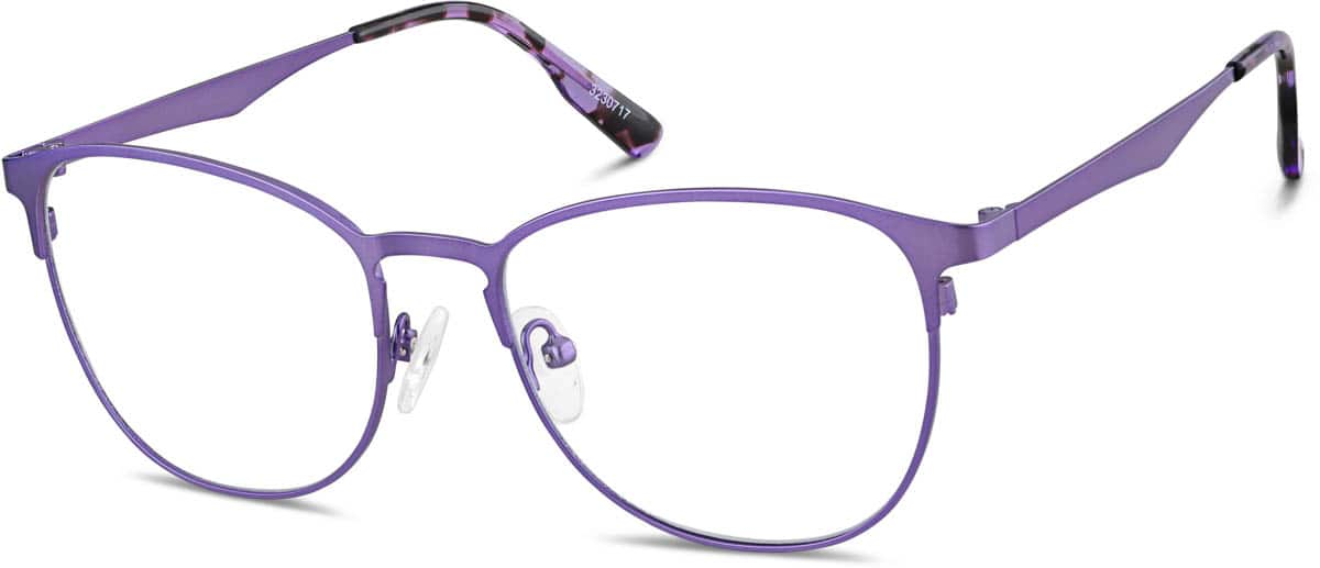 Angle view of Square Glasses 3230717 in Purple