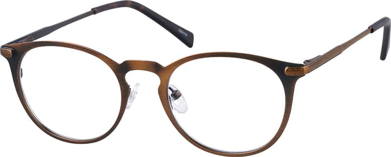 Angle view of Round Glasses 323115 in Brown