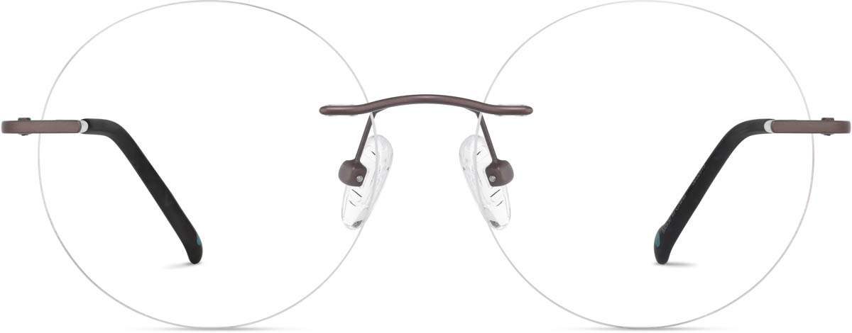 Brown Customizable Rimless Glasses