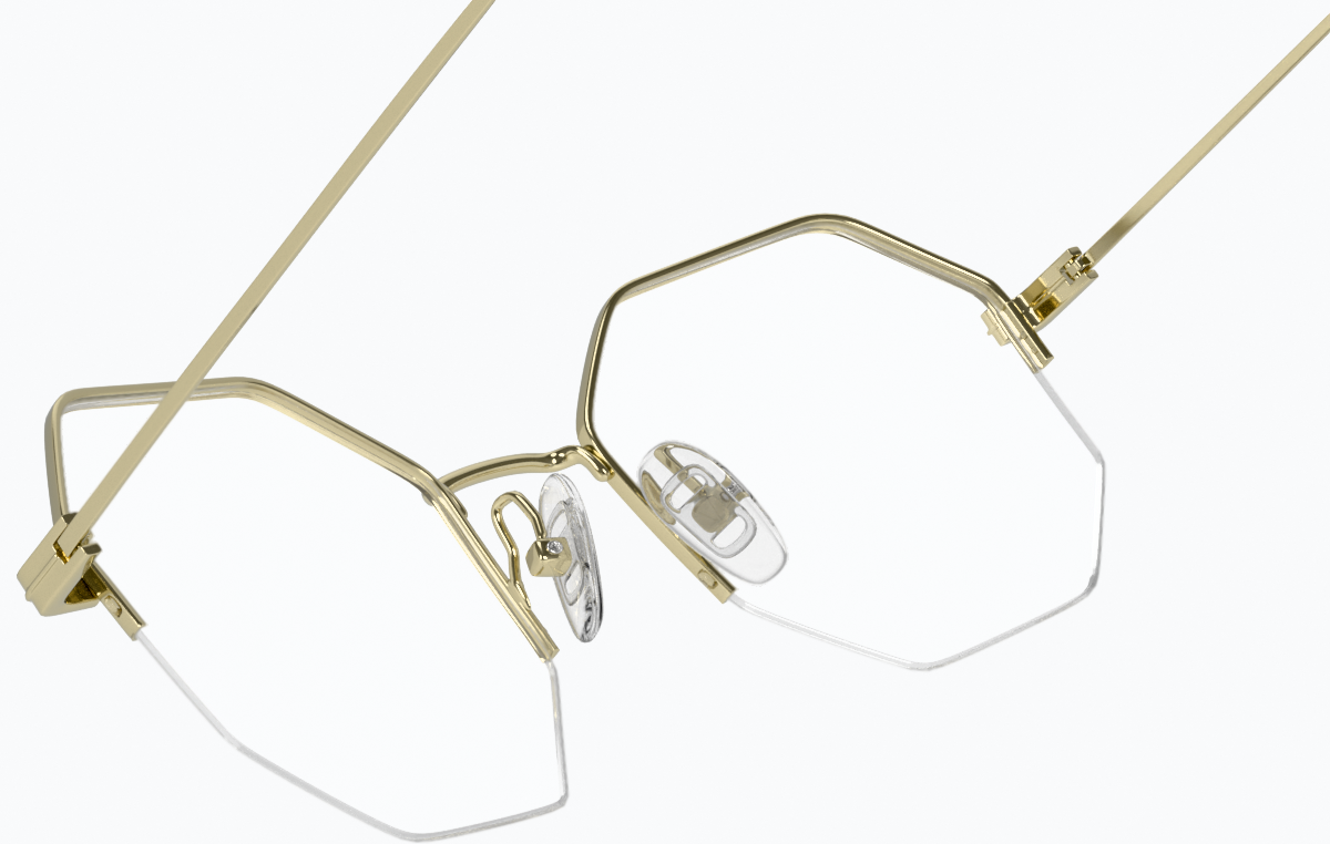 See-through view of Geometric Glasses 3233614 in Gold thumbnail